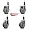 Service Caster 5'' Gray Poly Swivel 1-1/8'' Expanding Stem Caster Set 2 Total Lock Brakes, 4PK SCC-EXTTL20S514-PPUB-2-S-2-118 - alternate 2